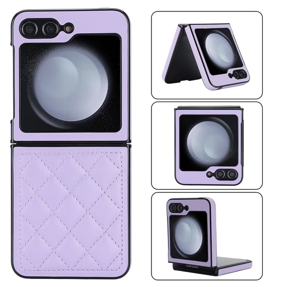 for Samsung Galaxy Z Flip 6 Case Elegant PU Leather, Samsung Galaxy Z Flip 6 Case Protective Premium Slim Thin Phone Case for Women Girls Compatible with Samsung Galaxy Z Flip 6, Purple