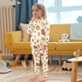 thumbnail image 4 of FORMRS Long Sleeve Top and Pants Pajama Set for Niños 2-Piece Sleepwear, Sizes 18M-8Y, Fall Beige Pumpkin, 4 of 6