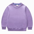 thumbnail image 4 of CAUYDY Girls Casual Crewneck Sweatshirts Long Sleeve Color Solid Loose Fit Fall Cute Pullover Tops(L101-Purple,7-8 Y), 4 of 4