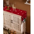 thumbnail image 5 of Table Runner Dresser Scarves Christmas Snowman Xmas Tree Cotton Linen Burlap Table Cover Winter Snowflake on Red Table Runners for Family Kitchen Dining Holiday Party Banquet Decor, 5 of 5