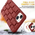 thumbnail image 4 of for iPhone 13 Case iPhone 14 Case Cute 3D Weave Grid Design for Women Girls Soft TPU Silicone Phone Case Raised Bumper Corners Full Protective Case Cover for iPhone 13/14 6.1 inch(Wine Red), 4 of 13