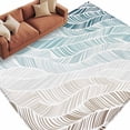 thumbnail image 2 of 6'x9' Area Rugs, Ombre Brown Blue Indoor Outdoor Area Rug for Living Room Bedroom, Summer Coastal Ocean Sea Beach Wave Washable Bathroom Rugs Kitchen Floor Carpet Mats Home Decor Aesthetic, 2 of 8