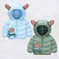 thumbnail image 5 of Boys Puffer Jacket Cute Print Full-Zip Long Sleeve Warm Bear Hooded Outdoor Coats Kids Warm Boy Winter Coat 7-8 Years, 5 of 5