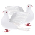 thumbnail image 4 of OUNONA 2pcs Foam Artificial Pigeons Fake Doves Wedding Ornaments Decoration, 4 of 8