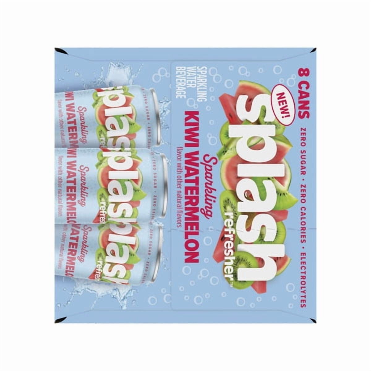 SPLASH Refresher Sparkling Water – Kiwi Watermelon Flavor, 24-Pack 12oz Can