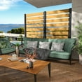 thumbnail image 3 of VEIKOUS 60"H x 40"W Freestanding Privacy Screen, Outdoor Divider Privacy Wall for Pool Fence, Garden, AC Unit & Trash Concealment, Natural, 3 of 22