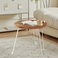thumbnail image 4 of Foldable Side Table with Wheels – 30cm Round Portable Coffee Table for Small Spaces, Bedroom, Sofa – Waterproof & Space-Saving Snack Tray, Laptop Desk (White), 4 of 6