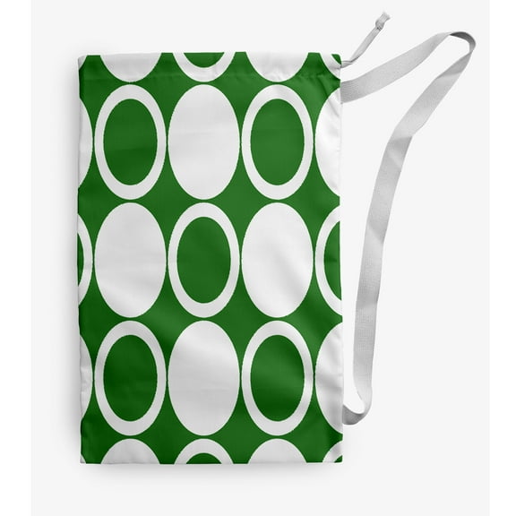 Simply Daisy Mod Circles 28 x 36 in Green Laundry Bag