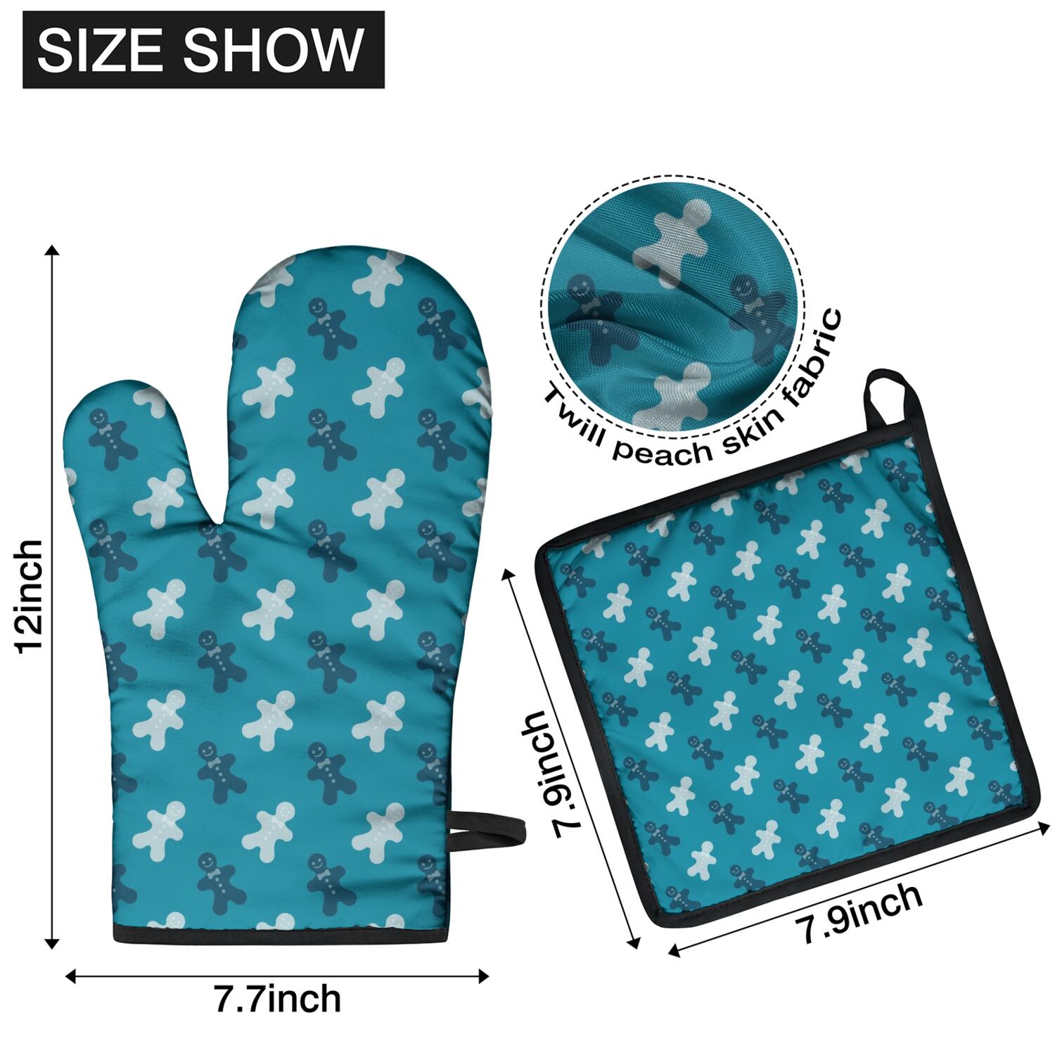 Oven Mitts and Pot Holders Set Of 4, Heat Resistant Kitchen Gloves with Non-Slip Grip, Hanging Loop, Soft Cotton Lining for Baking, Cooking, Grilling, Barbecue