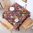 thumbnail image 2 of Pioneer Flower Floral Print Pattern Square Tablecloth,Waterproof Square Table Cover,Wipeable Spillproof Washable Table Cover for Home Kitchen Party Decor 52"x52"(132x132cm), 2 of 6