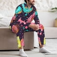 thumbnail image 7 of Salouo Donuts1 Print Button-Front Long Sleeve Pajama Set for Men, Soft 2Pjs Men's Long Sleeve Sleepwear-XX-Large, 7 of 7