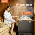 thumbnail image 2 of VEVOR 9KW Sauna Heater, Steam Bath Sauna Heater with Built-In Controls, Electric Sauna Stove, 3h Timer and Adjustable Temp for Max. 317-459 Cubic Feet, Home Hotel Spa Shower Use 220V, 2 of 9