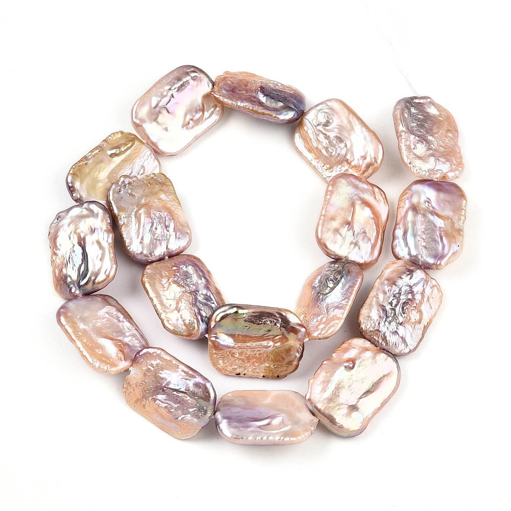 Baroque Natural Keshi Pearl Beads Strands Cultured Freshwater Pearl23~27x17~19x3.5~9.5mm Hole: 0.7mm 16.14~16.73 inch(41~42.5cm)
