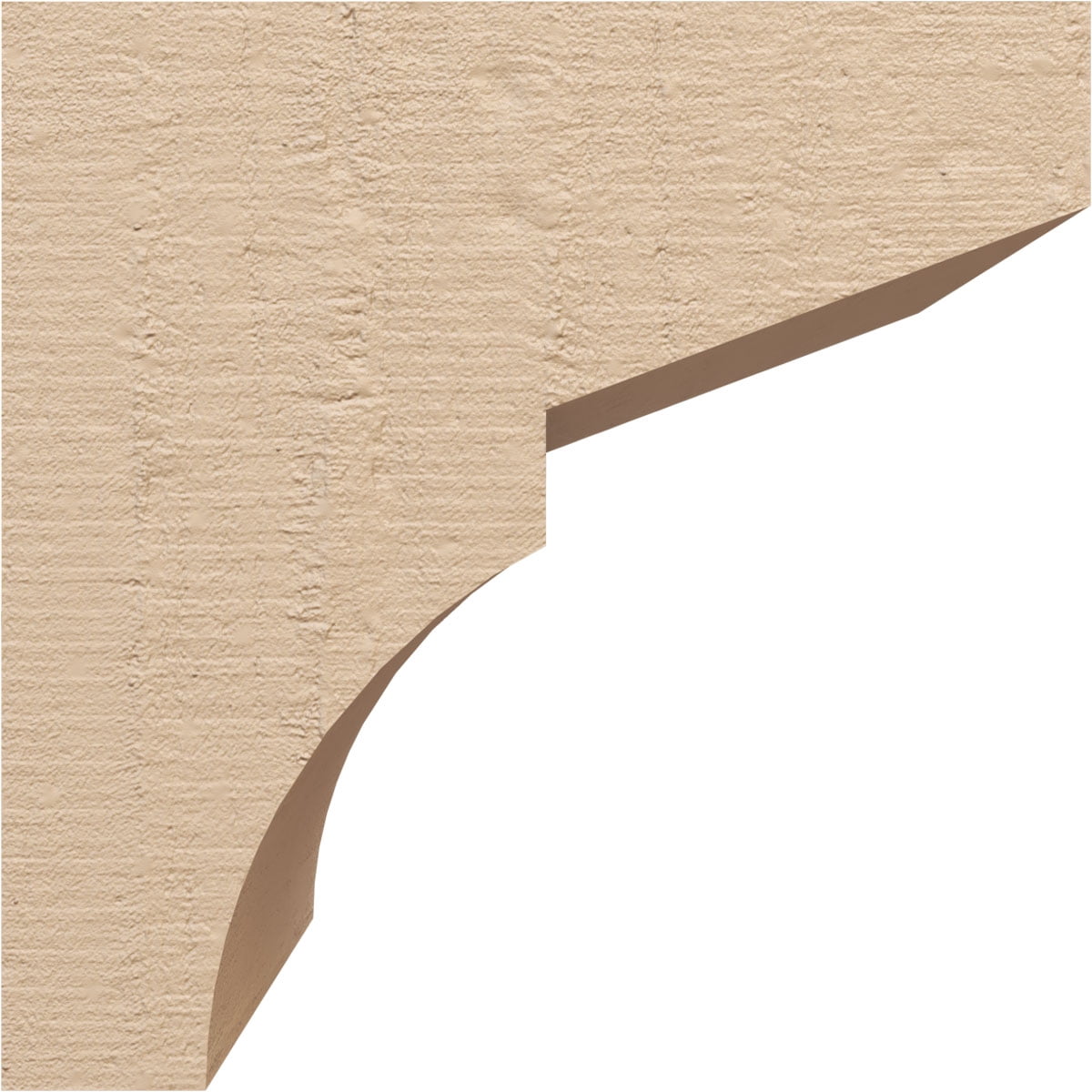 10"W x 10"D x 10"H Wide Monterey Rough Cedar Woodgrain TimberThane Corbel, Primed Tan