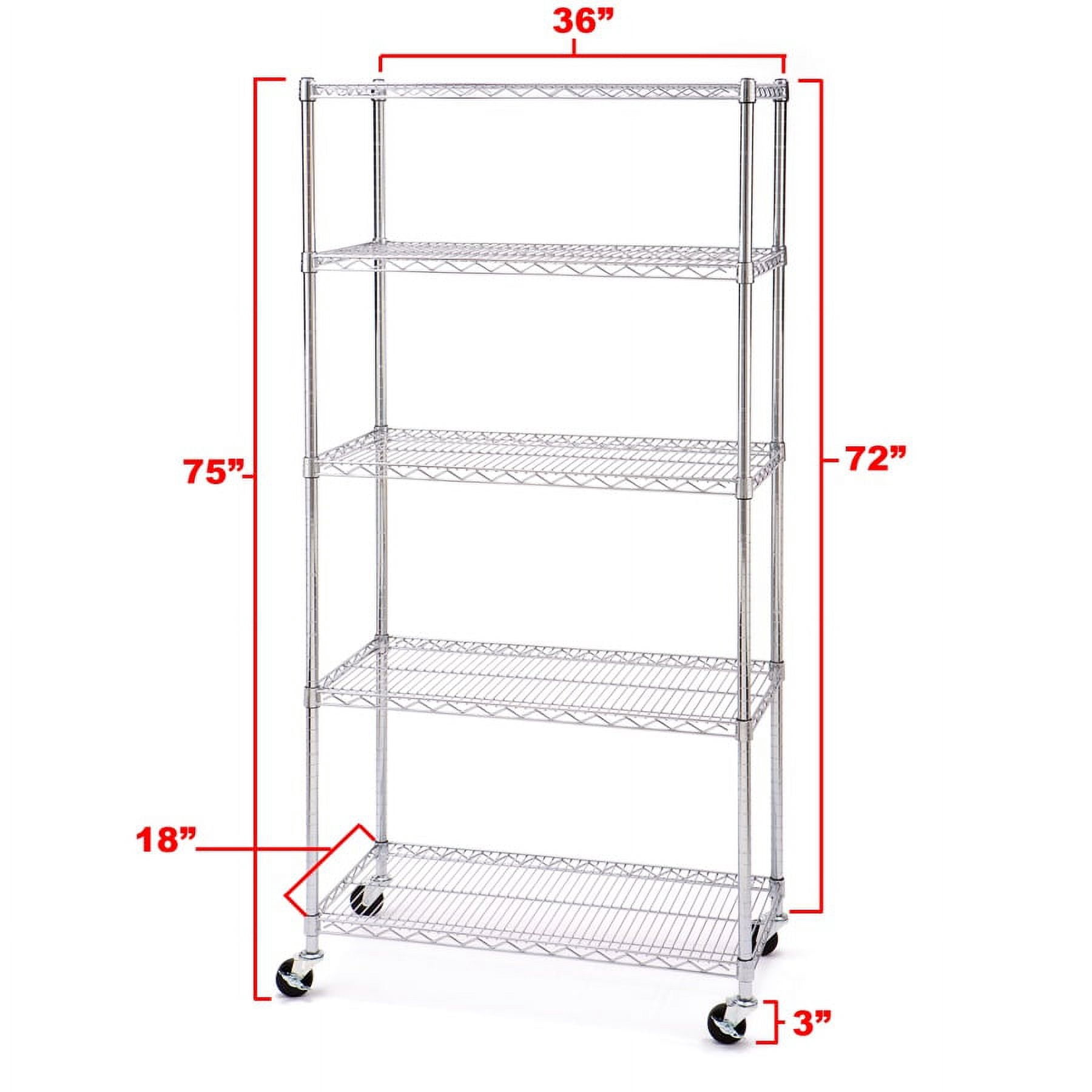 Seville Classics 5 Shelf Shelving with Wheels