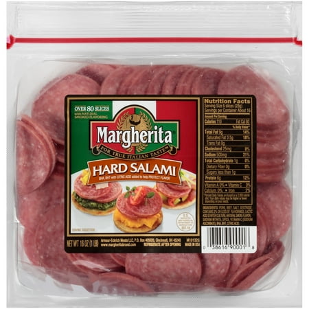 Margherita Sliced Hard Salami, 16 Oz