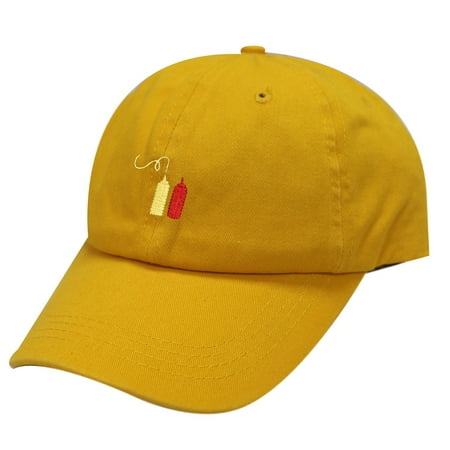 City Hunter C104 Honey Mustard and Ketchup Cotton Baseball Cap 19 Colors (Gold)