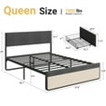 thumbnail image 2 of BeesClover Queen Upholstered Bed Frame with Headboard & Storage - Platform Foundation with 2 Drawers, Footboard, and Steel Slat Support. No Box Spring Needed, 2 of 7