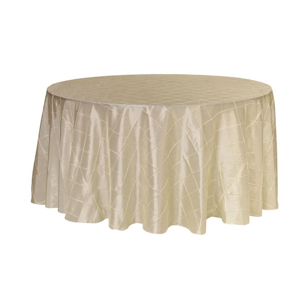 Your Chair Covers 120 Inch Pintuck Taffeta Round Tablecloth Ivory For Wedding Party Birthday Patio Etc Walmart Com Walmart Com