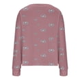 thumbnail image 3 of WRKEKC Botanical Print French Wool Plush Jacket Button Front Fall Winter Soft Coat with Pockets for Coffee Run and Weekend Style Pink M, 3 of 4