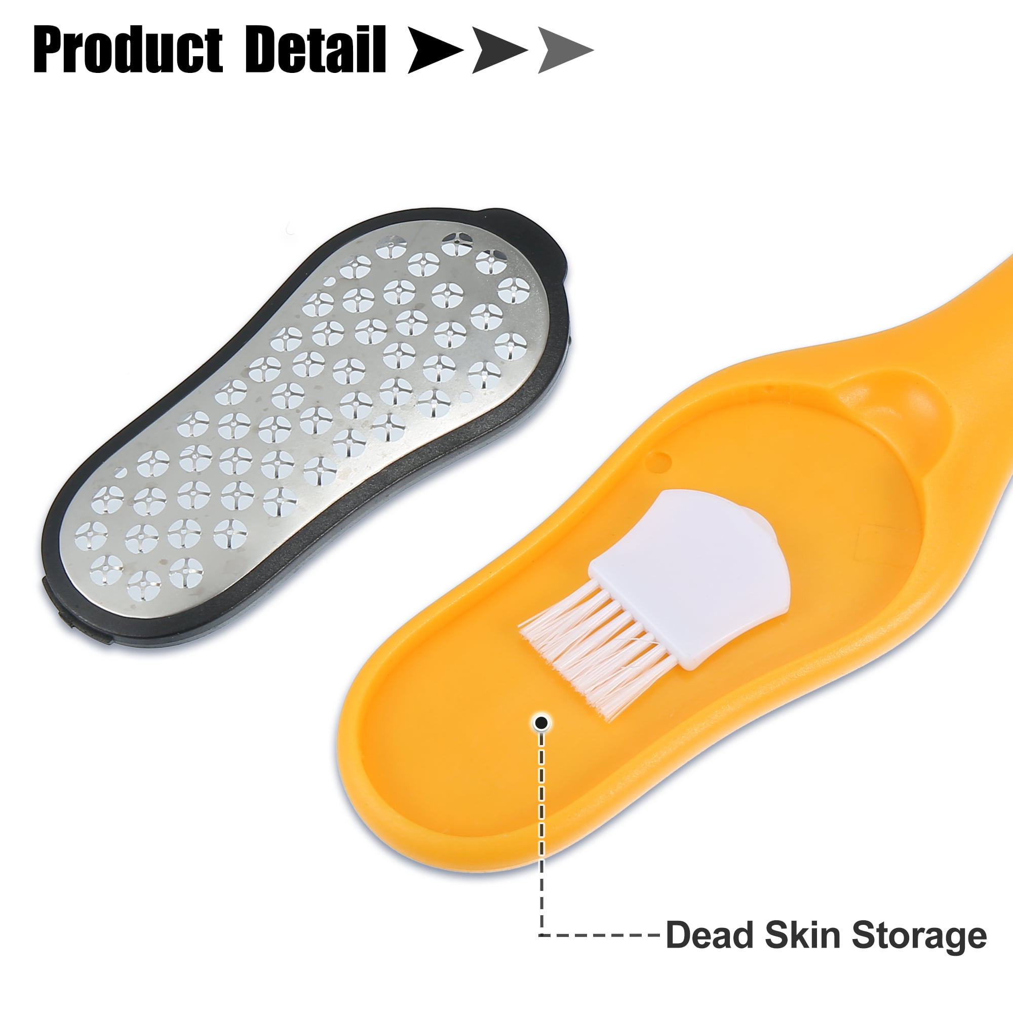 Unique Bargains Foot File Pedicure Callus Remover Stainless Steel Foot  Scrubber Remover 1PC Yellow