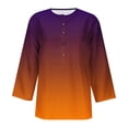 thumbnail image 4 of HKEJIAOI Polyester 3/4 Tops pour Femmes Col Rond Imprimé Floral Tops pour Femmes 2023 Élégant, 4 of 5