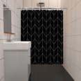 thumbnail image 2 of 72x84 Inch Chevron Black Long Shower Curtain for Kids Bathroom Decor Farmhouse Striped Patchwork Polyester Bath Curtain Plaid Neutral Stall Bathtub Curtains Set Waterproof with Hooks, 2 of 6