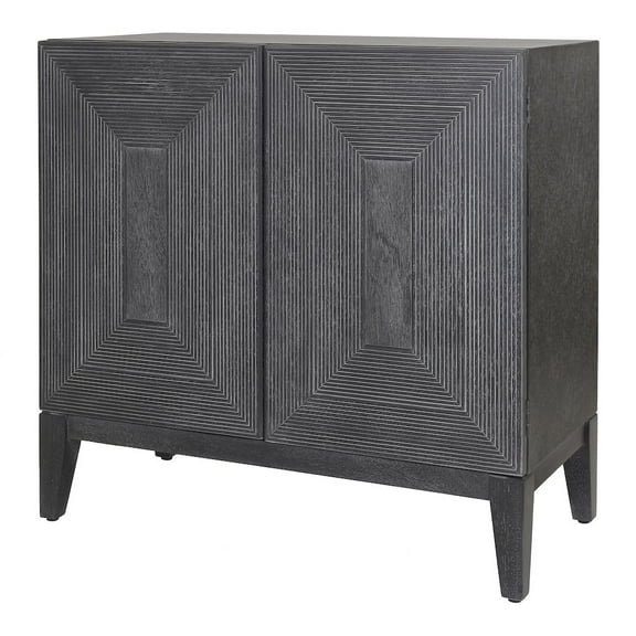 New Pacific Direct Covey Cabinet 2 Doors in Brushstroke Black