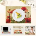 thumbnail image 5 of Red Poppy Floral Placemats Set of 6,Vintage Flowers Dining Table Mats,Non-Slip Washable Place Mats Farmhouse Kitchen Table Placemats for Indoor Outdoor Party Wedding Decoration,12x18 inch, 5 of 6