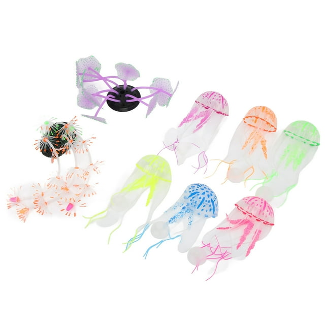 Accesorio de paisaje para pecera, 8 piezas, decoración brillante para acuario, adorno de coral para pecera, adorno brillante para acuario, optimizado para la excelencia