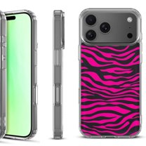 For iPhone 17 Pro Shockproof Protective Phone Case, by OneToughShield - Zebra Pink