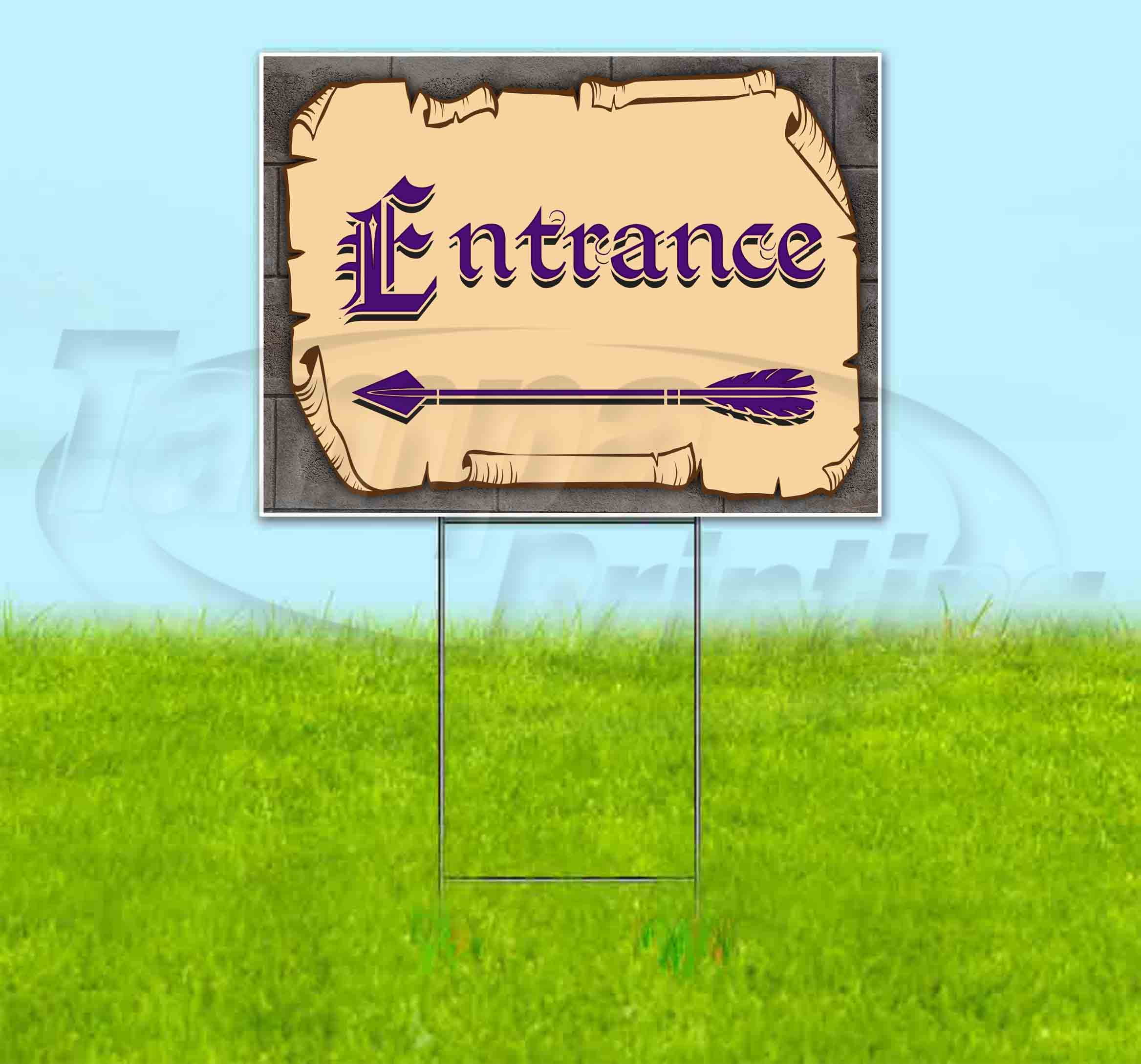 Medieval Fair Entrance Left Arrow Purple Scroll (18