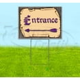 thumbnail image 1 of Medieval Fair Entrance Left Arrow Purple Scroll (18" X 24") Yard Sign, Includes Metal Step Stake, 1 of 6