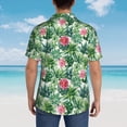 thumbnail image 4 of Fuzoiu Succulents 1 Print Hawaiian Shirt for Men, Summer Beach Casual Short Sleeve Button Down Shirts, Men’s Beach Summer Shirts with Pocket,XX-Large, 4 of 7