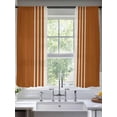 thumbnail image 2 of Burnt Orange Beige Striped Sheer Curtains 72 Inch Length 2 Panels Set, Modern Farmhouse Retro Lines Voile Window Treatment Rod Pocket Curtains Sheers Drapes for Bedroom/Living Room/Kitchen 52"x72"x2, 2 of 7