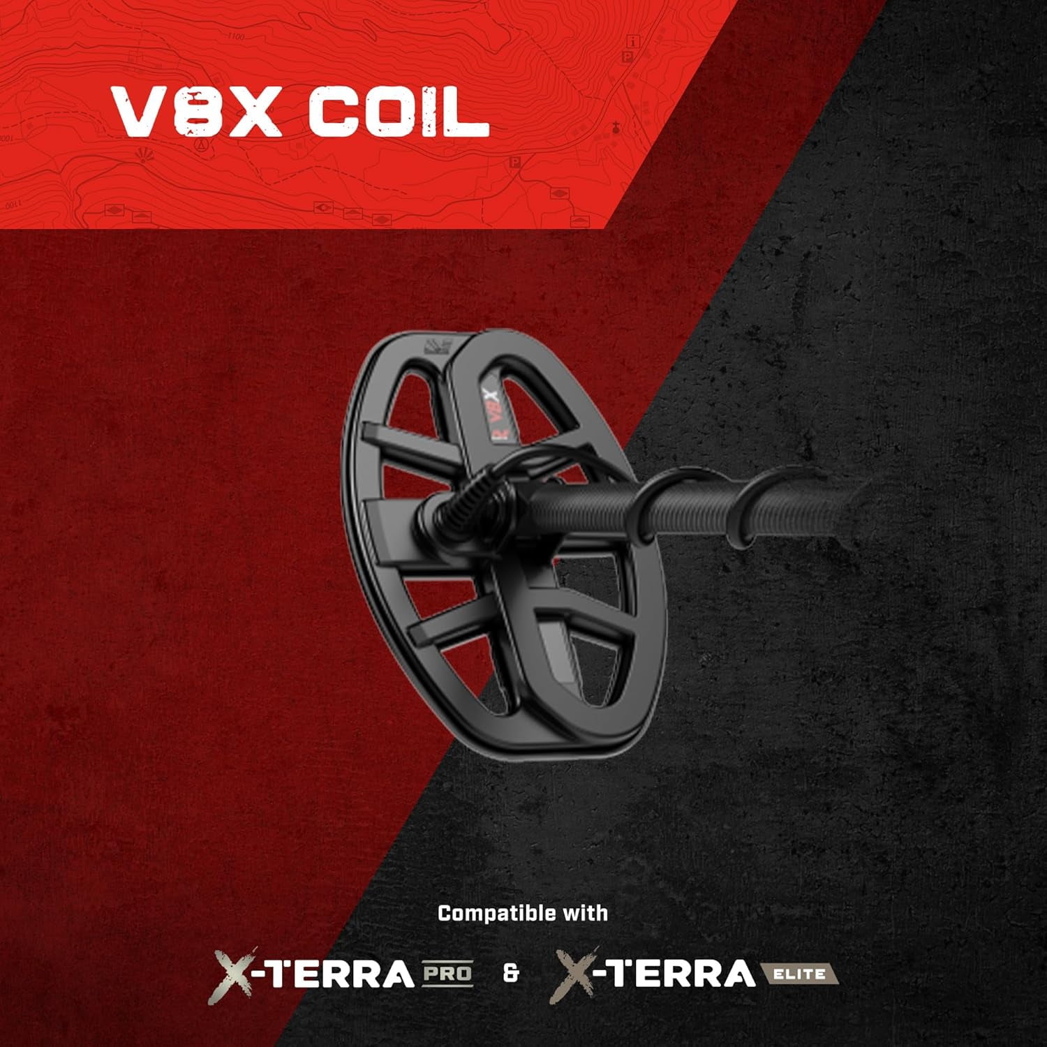 MINELAB V8X Double-D Waterproof 8" Search Coil X-Terra PRO Metal Detector