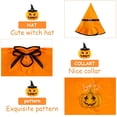 thumbnail image 3 of Disfraz de bruja de Halloween, disfraz de Halloween con capa de calabaza, capa naranja para niños, capa de fiesta de cosplay de Halloween con sombrero, adecuado para altura 90-150 cm Xemadio HY-0019, 3 of 5