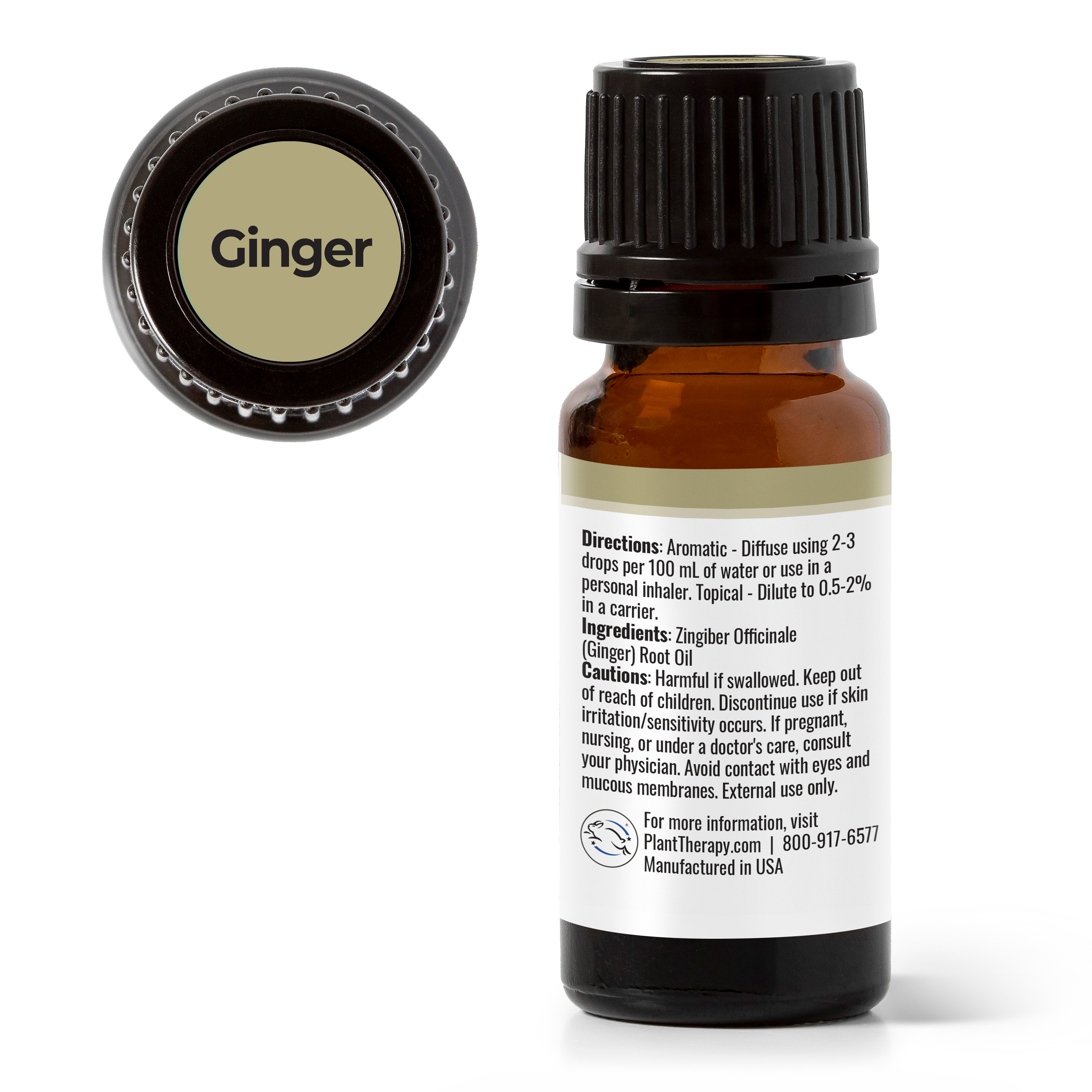 Plant Therapy Ginger Steam Distilled Essential Oil 10 mL (1/3 oz) 100% Pure, Undiluted, Natural Aromatherapy - image 3 of 7