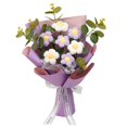 thumbnail image 5 of flameer Crochet Flower Bouquet Already Made Decoration Knitted Flowers Bulk violet, 5 of 8