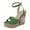 Green, variant on XIAQUJ 2024 Summer New Korean Edition Slope Heel Sandals Imitation Grass Weaving Thick Sole Water Proof Platform Ultra High Heel Elevated Sandals for Women Sandals for Women 2024 Blue 7