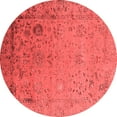 thumbnail image 1 of Ahgly Company Indoor Round Oriental Red Industrial Area Rugs, 4' Round, 1 of 4