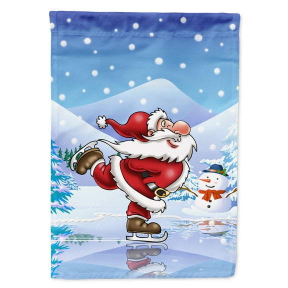 Carolines Treasures APH6386GF Christmas Santa Claus Ice Skating Flag Garden Size Small multicolor