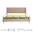 thumbnail image 3 of Zanmintaobo King Corduroy Platform Bed Frame with 42.5" Upholstered Wingback Headboard, Metal & Wood Slats,No Box Spring Needed, Mink, 3 of 8