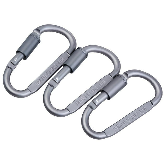 koolsoo 3pcs Carabiner Key Chain Pewter Alloy Carabiner Key Chain For Camping, Fishing