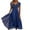 Navy, variant on Women's Floral Chiffon Dress Short Mesh Sleeve V Neck Boho Flowy Midi Dress Summer Beach A-Line Cocktail Party Dress Wedding Guest Dresses