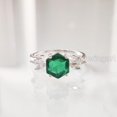 thumbnail image 4 of Hexagon Emerald Ring, 925 Sterling Silver, Marquise CZ Ring, Women Ring, Hydro Emerald Ring, May Birthstone, Christmas, Thanksgiving, Tiny Dainty Ring, Handmade, Statement Jewelry, Anniversary, 4 of 8