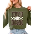 thumbnail image 4 of Touchdown Football Sweatshirt Women Leopard Print Game Day Crewneck Army Green Medium, 4 of 8