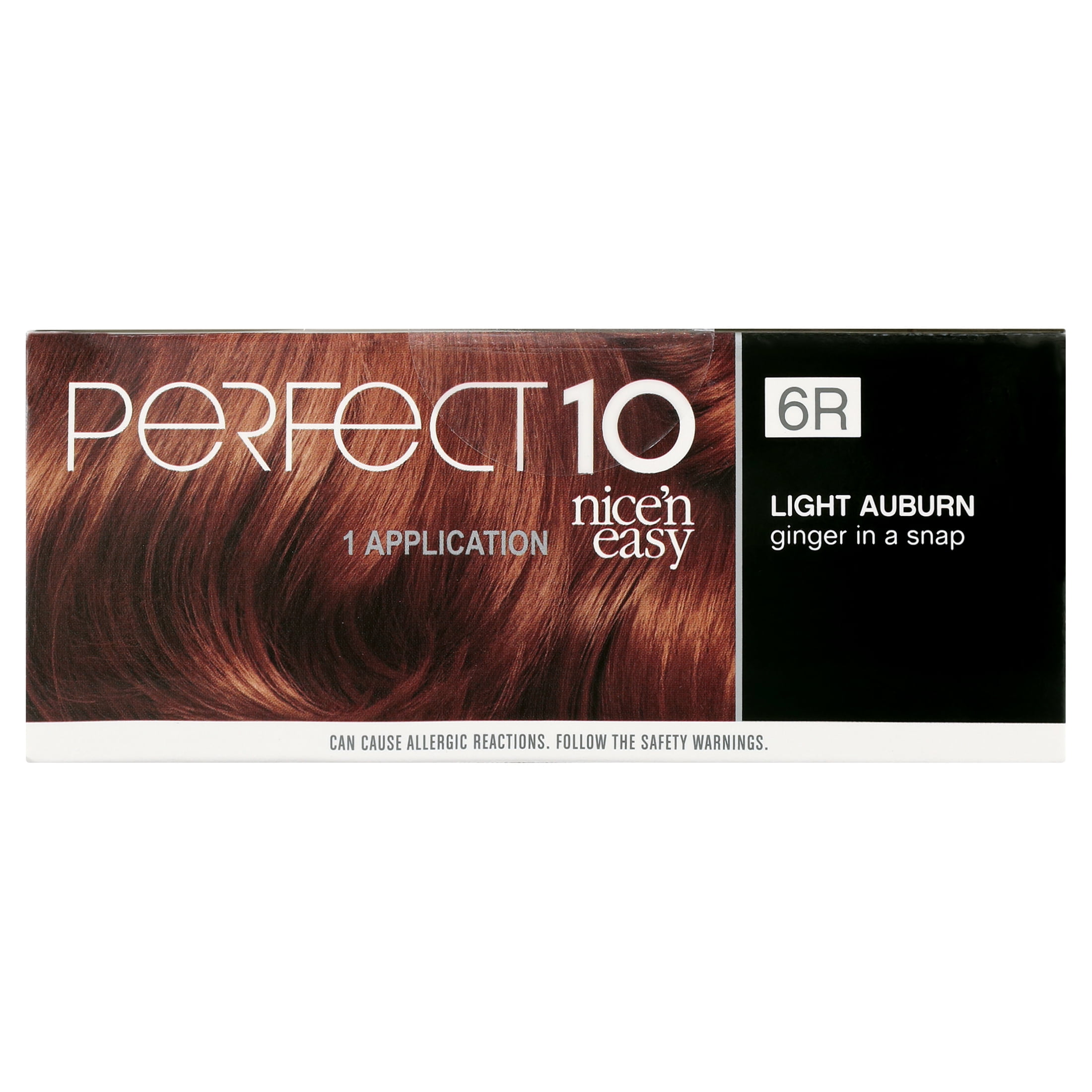 Clairol Nice'n Easy Perfect 10 Permanent Hair Color 6R Light Auburn, 1 Application