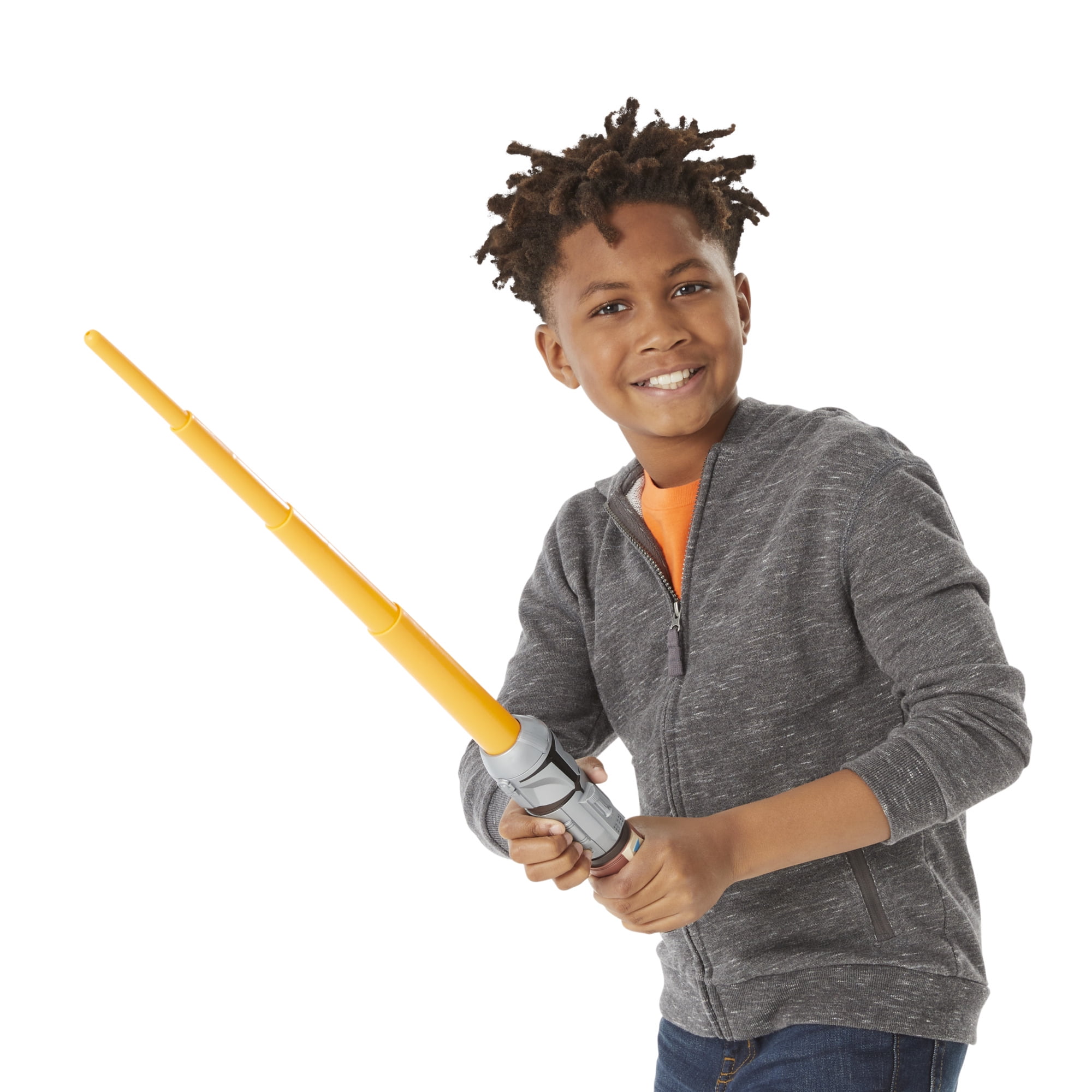 Star Wars Lightsabler Squad, Sabre laser The Mandalorian à lame orange extensible, jouet de déguisement, pour enfants, dès 4 ans
