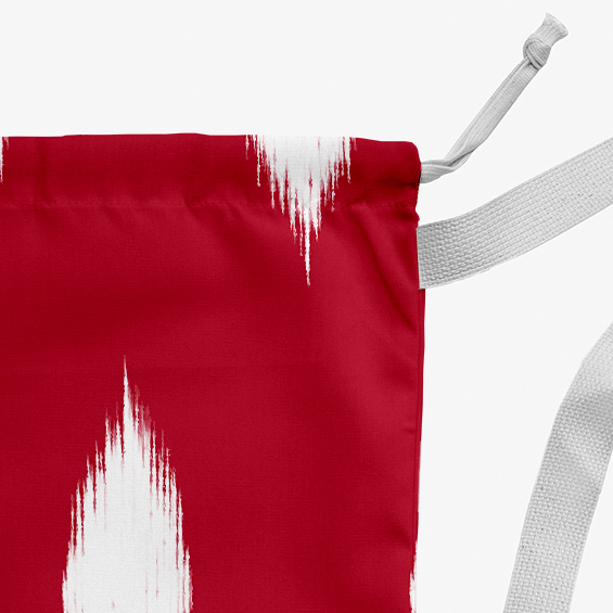 Simply Daisy Hol-I-Kat Holiday Ikat 18 x 29 in Red Laundry Bag
